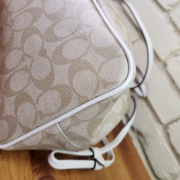 Euc Coach Drawstring Carryall Khaki Signature Shoulder Bag Purse - Picture 10 of 15